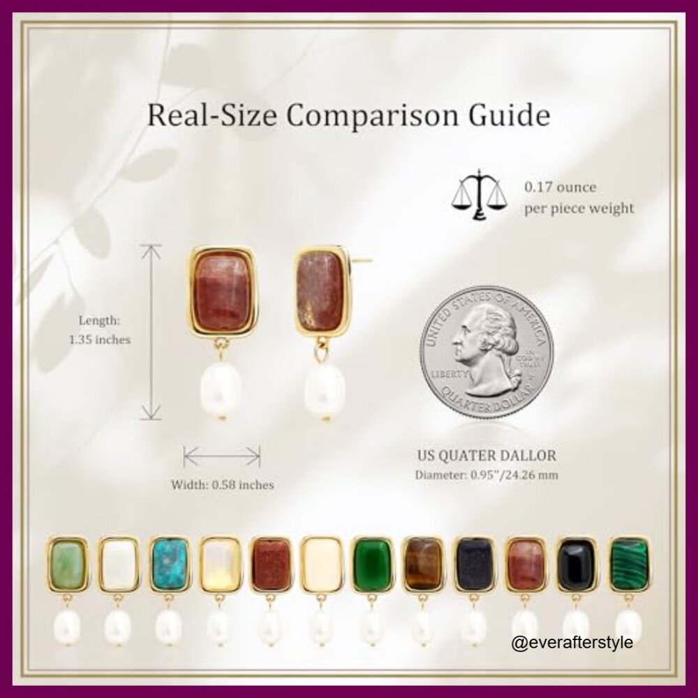 Brass Dangle Drop Earrings, Chunky Statement Pear… - image 5